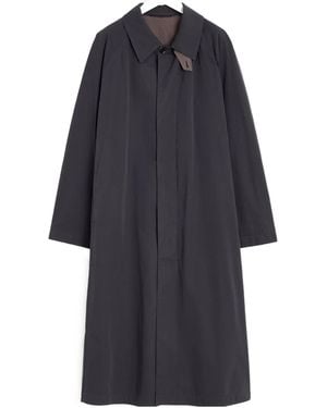 Lemaire Overcoat Compact Cotton Twil - Blue