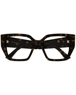 Gucci Eyewear Butterfly Frame Glasses - Black