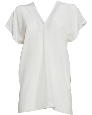Aspesi V-Neck Satin Blouse - White