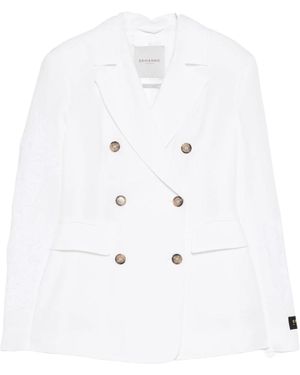 ERMANNO FIRENZE Double-Breasted Blazer - White