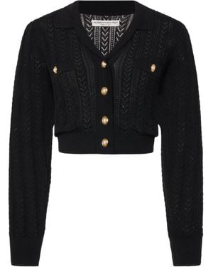 Alessandra Rich Button-Up Knitted Cardigan - Black