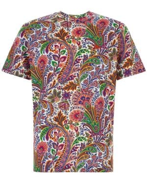 Etro Paisley Printed Short-Sleeved T-Shirt - White
