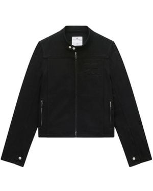 Courreges Zip-up Denim Jacket - Black