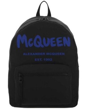 McQueen Logo Printed Two-Toned Backpack - Blue