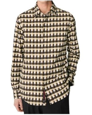 Bottega Veneta Checked Invisible-Placket Shirt - Black