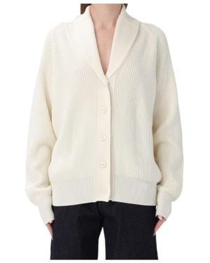 Barena Ribbed Shawl-Collar Cardigan - White