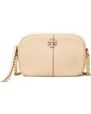 Tory Burch Mcgraw Logo Patch Camera Bag - Natural