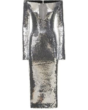 16Arlington Sequined Tie-Up Dress - Grey