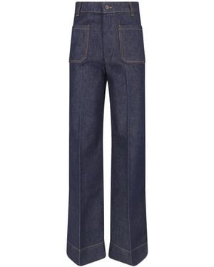 Victoria Beckham High-Rise Wide-Leg Jeans - Blue