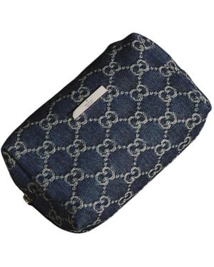 Gucci Medium Cosmetic Case With Plaque - Blue