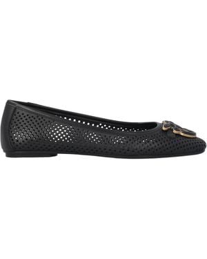 Pinko Love Birds Square Toe Ballerinas - Black