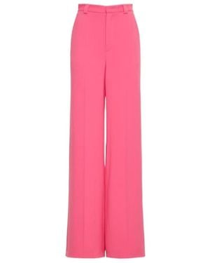 RED Valentino Stretch Frisotine Wide-Leg Casual Trousers - Pink