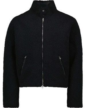 Courreges Courrèges Logo-Patch Fleece Bomber Jacket - Black