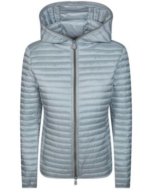 Save The Duck Hooded Quilted Jacket - Blue