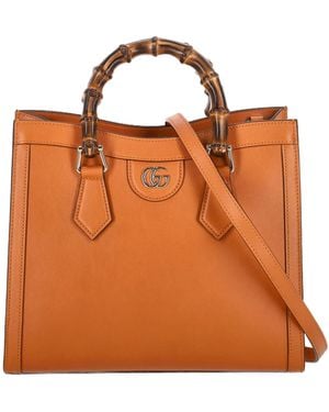 Gucci Diana Medium Top Handle Bag - Brown