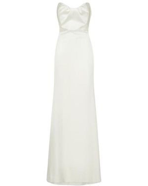Roland Mouret Tube Top Silk Satin Crepe Dress - White