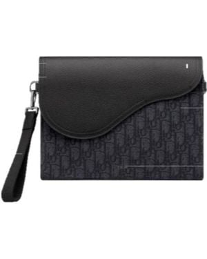 Dior Saddle A5 Triangle Pouch - Black