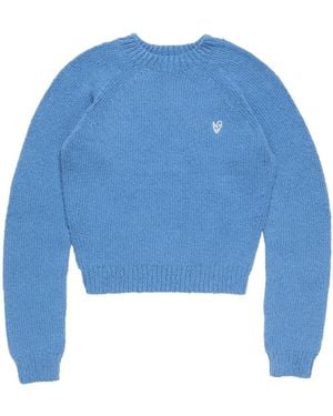 Acne Studios Cropped Crew Neck Sweater - Blue