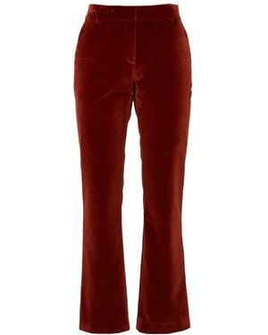 La DoubleJ 24/7 Velvet Cropped Pants - Red