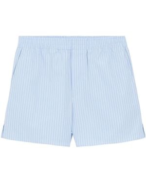 Ami Paris Striped High Waist Shorts - Blue