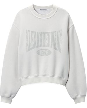 T By Alexander Wang Logo Printed Drop Shoulder Sweatshirt - White