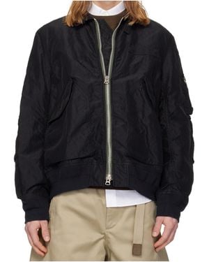 Sacai Zip-Up Bomber Jacket - Black
