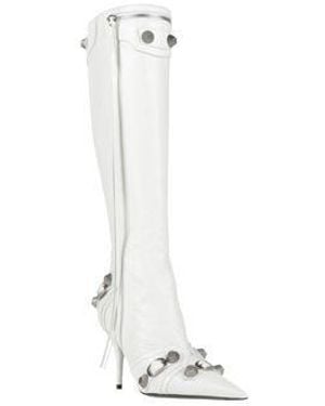 Balenciaga Stiletto Heel Tall Boots - White