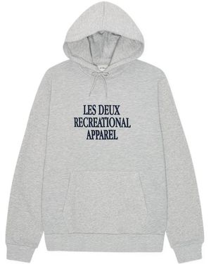 Les Deux From Copenhagen Logo-Print Cotton Hoodie - Grey