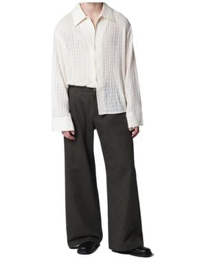 Séfr Check-Textured Shirt - White