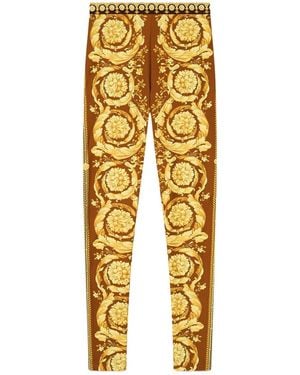 Versace Barocco Print Leggings - Yellow