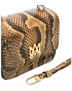 Amiri Nano Ma Snakeskin-Effect Logo-Plaque Mini Bag - White