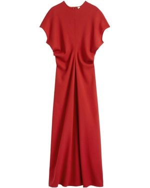 TOTEME Totême Slouched-Waist Crewneck Dress - Red