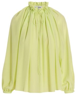 Lanvin Pleated Long-Sleeved Blouse - Yellow