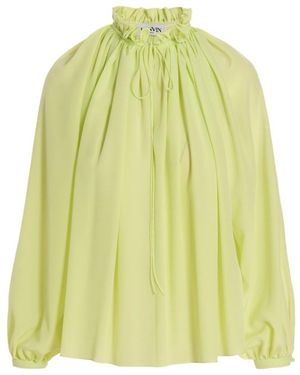 Lanvin Pleated Long-Sleeved Blouse - Yellow