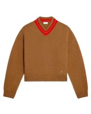 Celine V-Neck Jumper - Brown