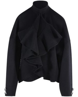 PUCCI Pucci Ruffled Piped-Trim Jacket - Black