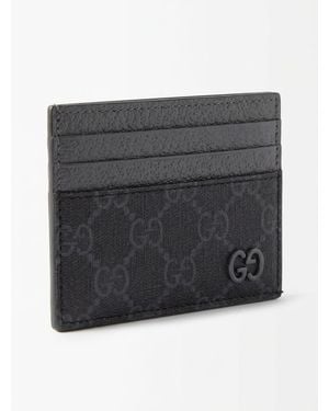 Gucci Monogrammed Card Holder - Grey