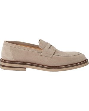 Brunello Cucinelli Round Toe Penny Loafers - Grey