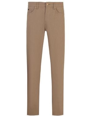 BOSS Belt-Loop Slacks - Natural