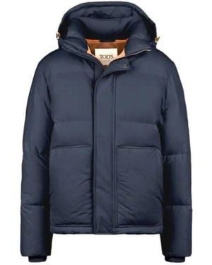 Tod's Hooded Padded Down Jacket - Blue