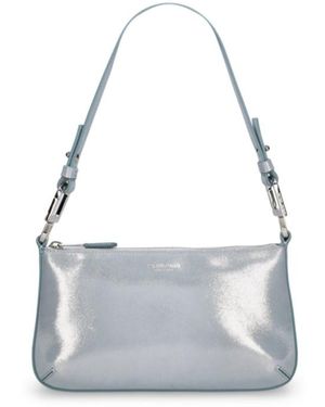 Giorgio Armani Small Shiny Leather Shoulder Bag - White