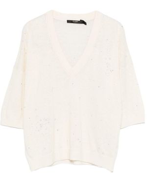 Seventy Sequin V-Neck Top - White