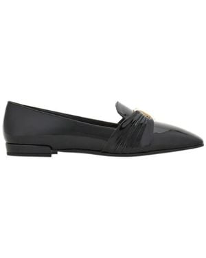 Ferragamo Gancini-Embellished Loafers - Black