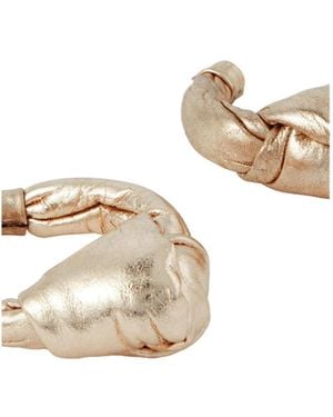 Johanna Ortiz Metallic Leather Earrings - White