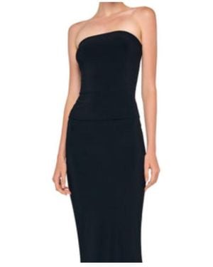 Norma Kamali Fitted Strapless Top - Blue