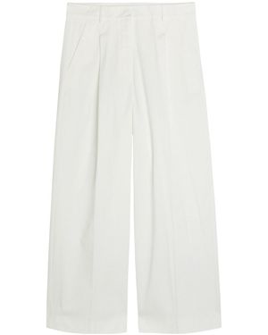 Weekend by Maxmara Cotton Relaxed-Fit Wide-Leg Pants - White