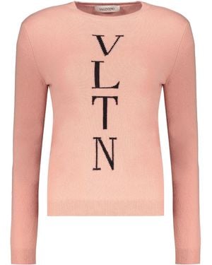 Valentino Vltn Crewneck Jumper - Pink