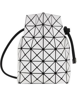 Issey Miyake Geometric-Panelled Drawstring Bucket Bag - White
