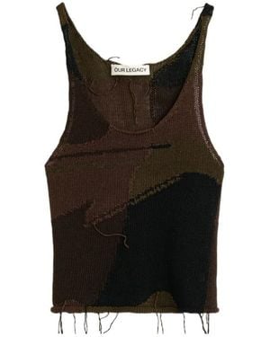 Our Legacy Solo Sheer Knitted Tank Top - Black