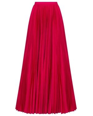 Dior Long Pleated Skirt - Red